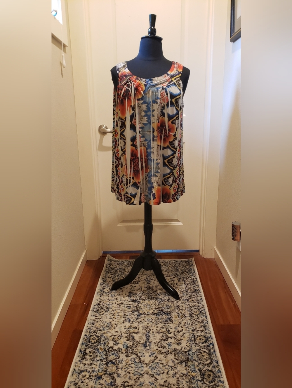 Style & Co Sleeveless Floral Geo Print Women's Tunic Top - Multicolor